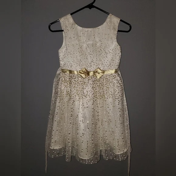 Jona Michelle Dress Cream and Gold Formal Easter Wedding